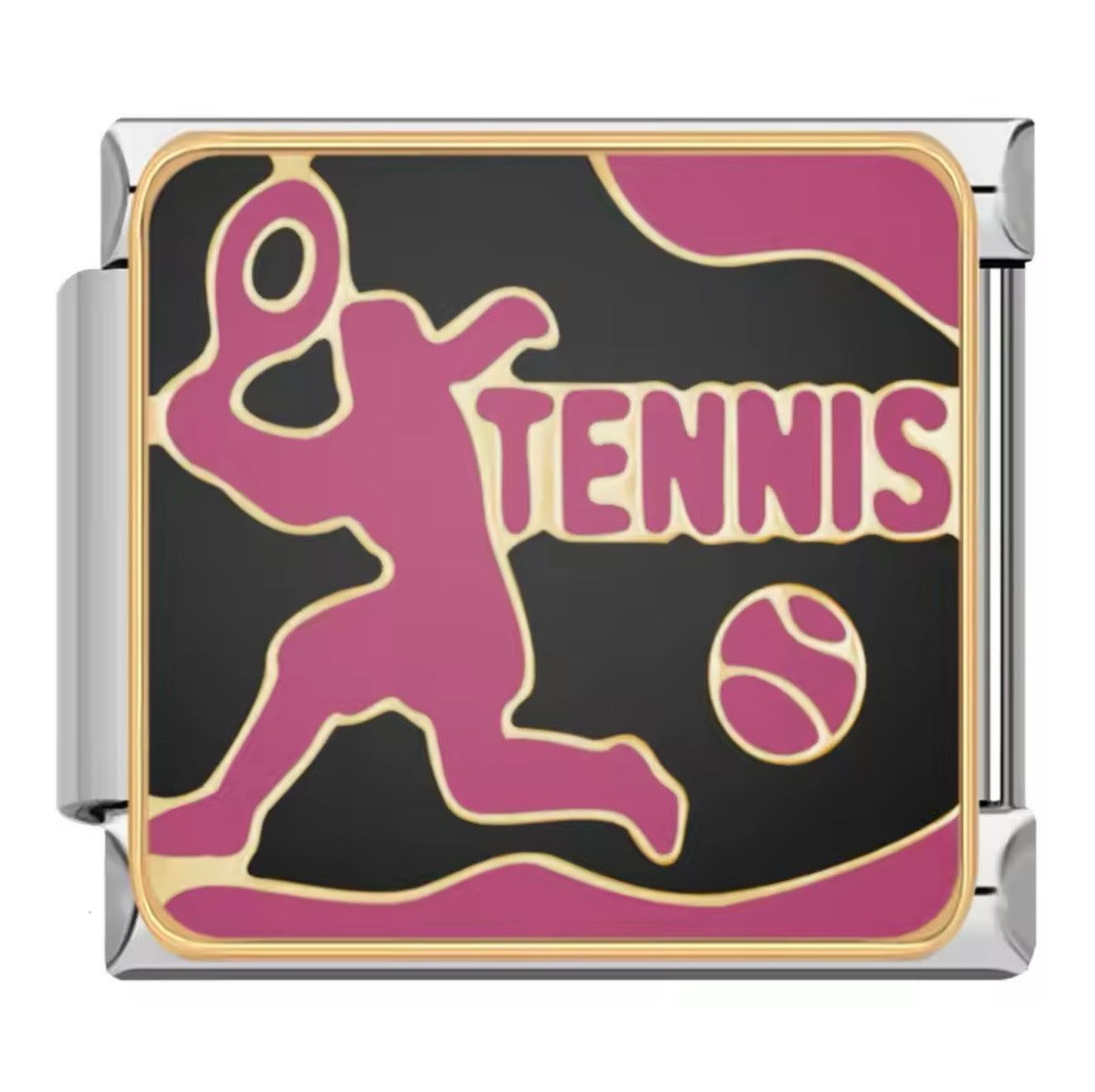 Pink & Black Sports Italian Charms