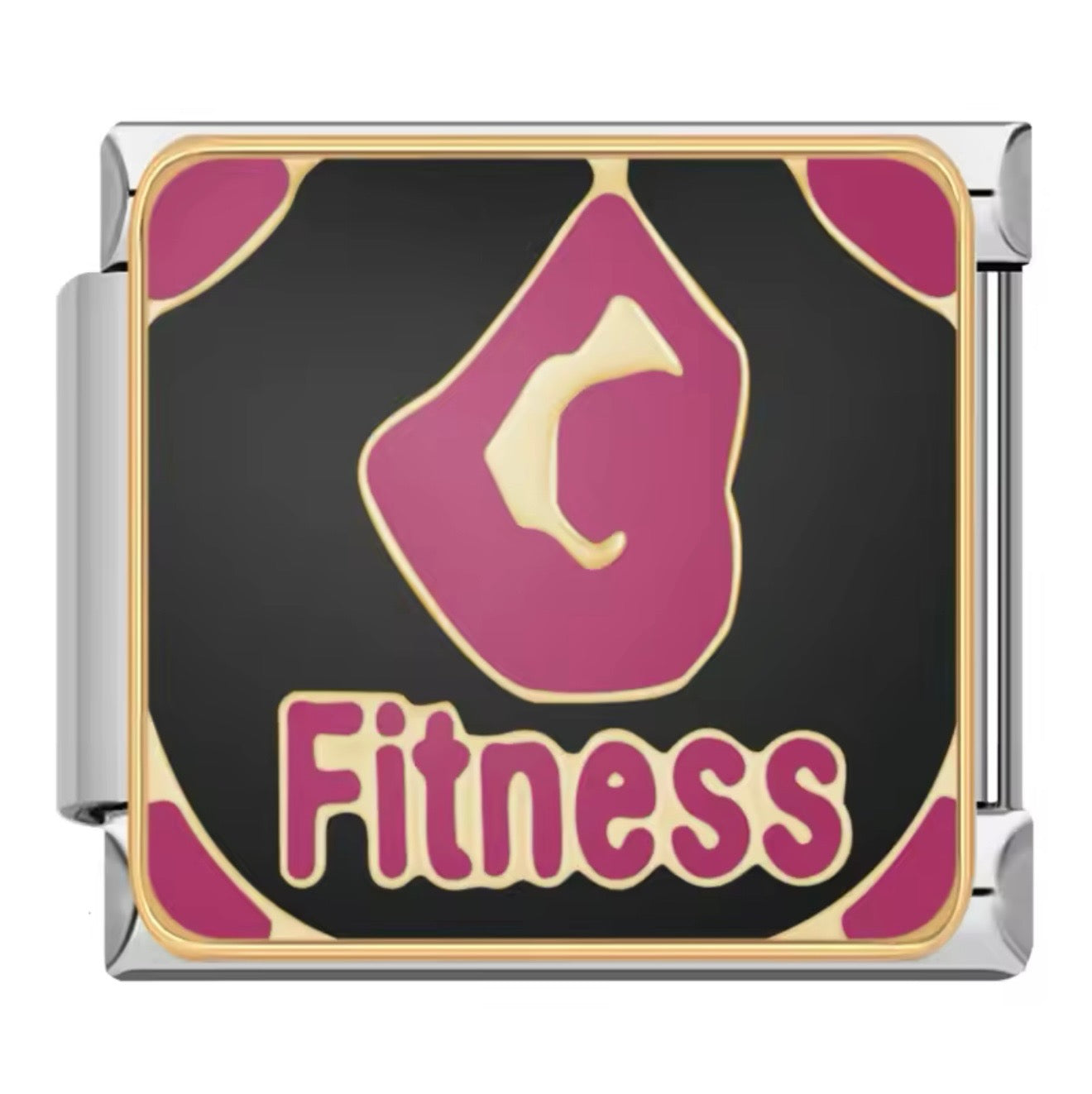 Pink & Black Sports Italian Charms
