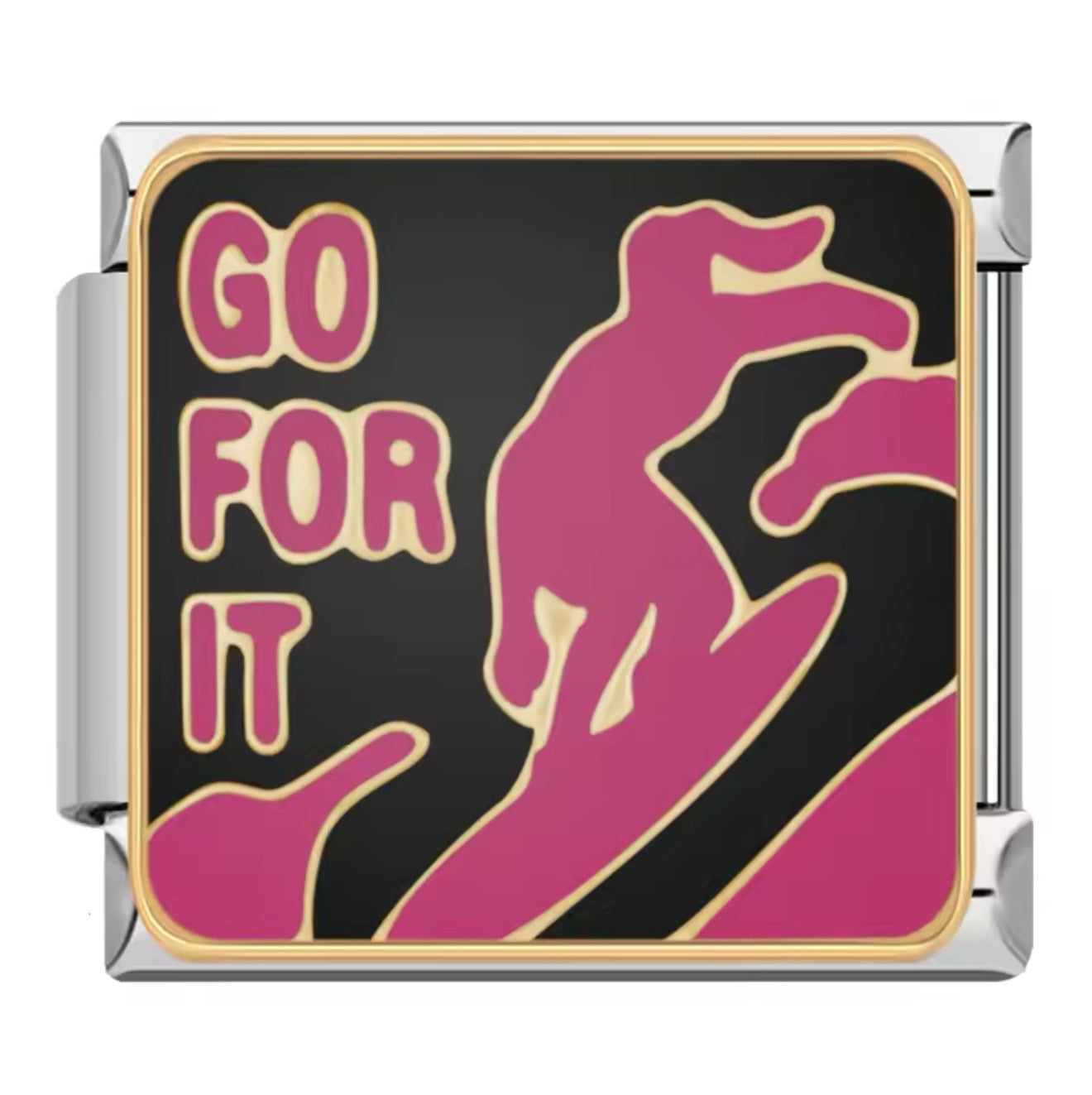 Pink & Black Sports Italian Charms