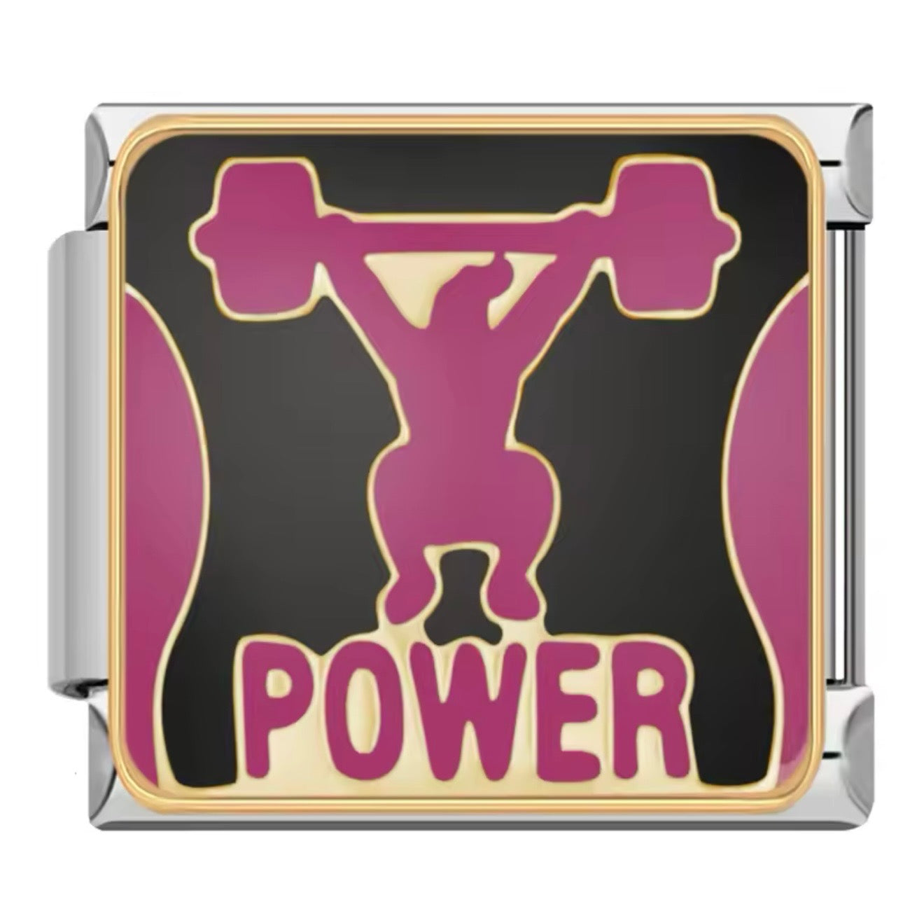 Pink & Black Sports Italian Charms