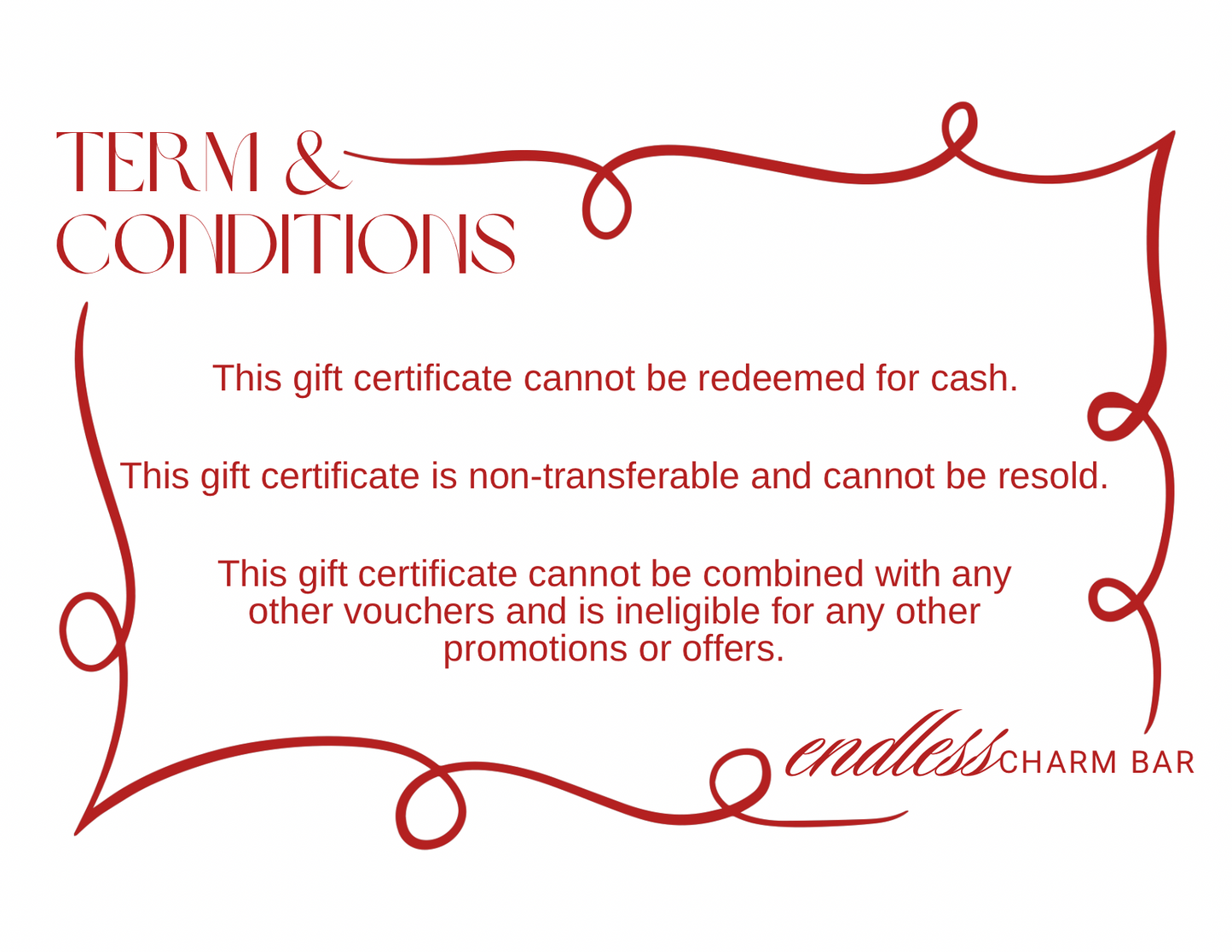 Endless Charm Bar Gift Card