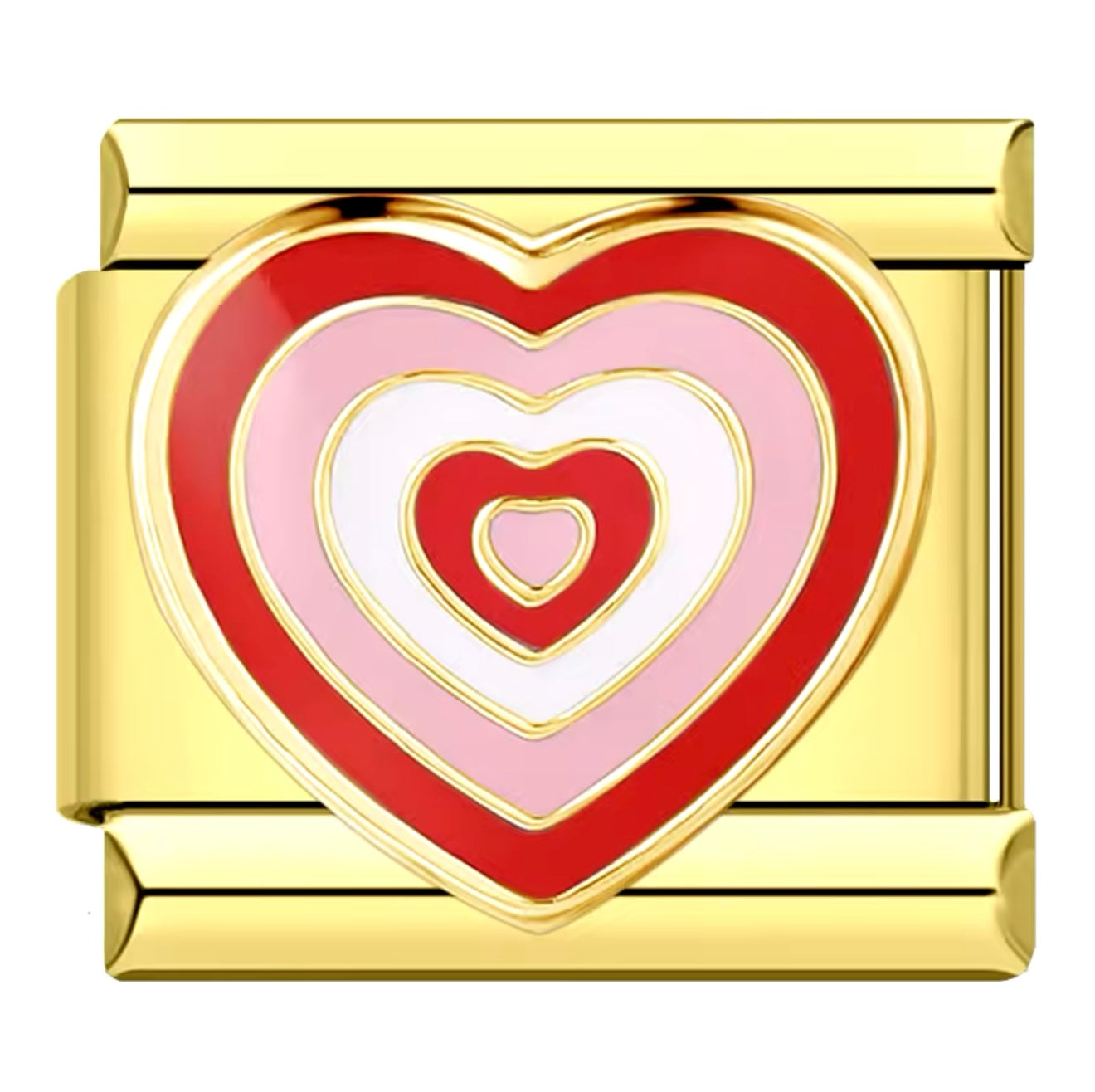 Gold Power Puff Heart Charm