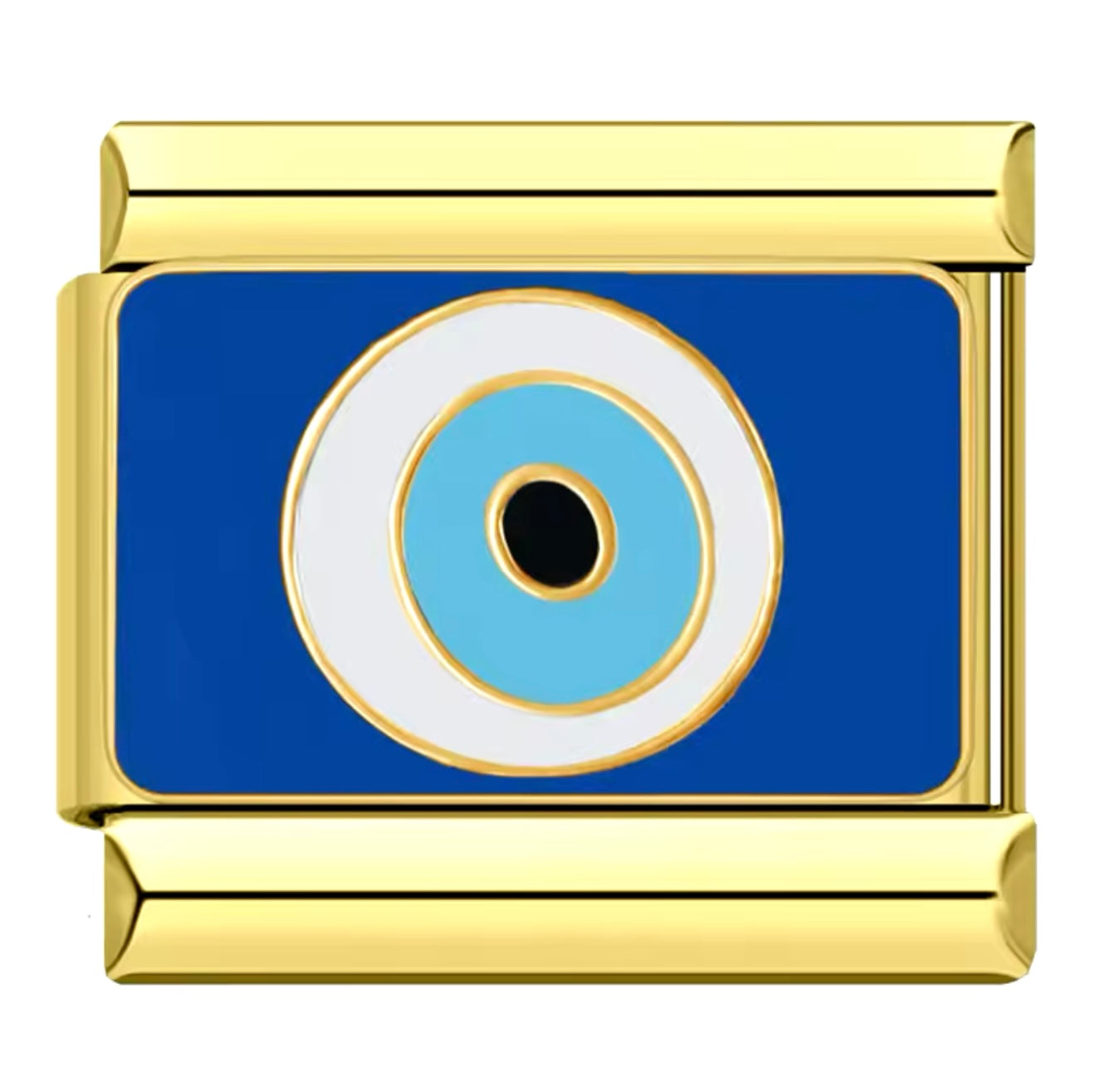 Gold Flat Evil Eye Charm