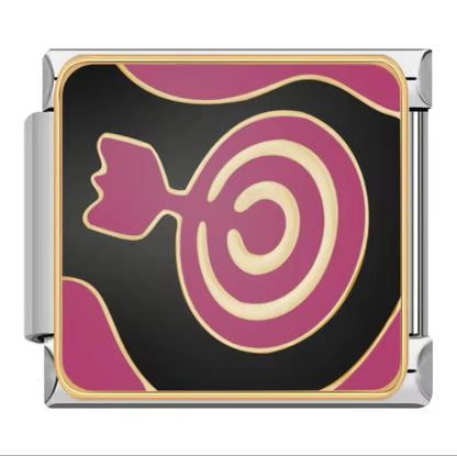 Pink & Black Sports Italian Charms