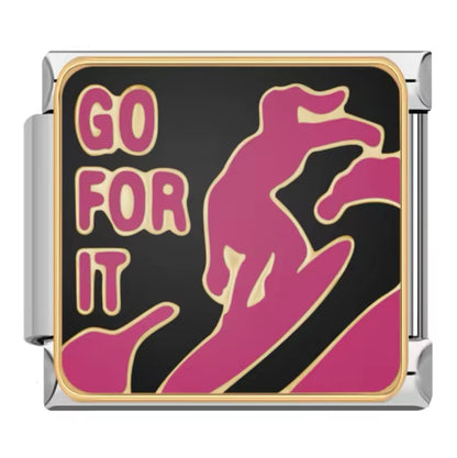 Pink & Black Sports Italian Charms