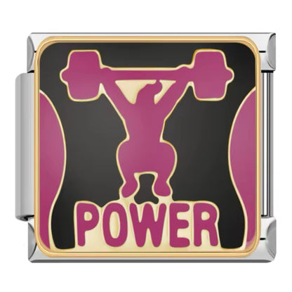 Pink & Black Sports Italian Charms